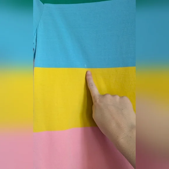 Boden Rainbow Striped Colorblock T-Shirt Short Sleeve 100% Cotton - Picture 6 of 11